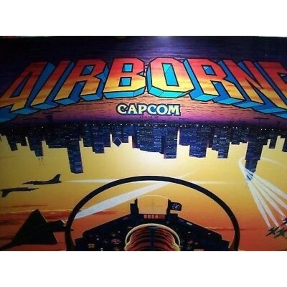 Capcom AIRBORNE Original NOS Pinball Machine Translite Military Aircraft Artwork